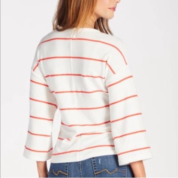 Sundry red & white stripe kimono sleeve top/sweater size 2 (M) - Picture 2 of 9